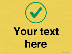 Custom plain background, green tick in circle sign